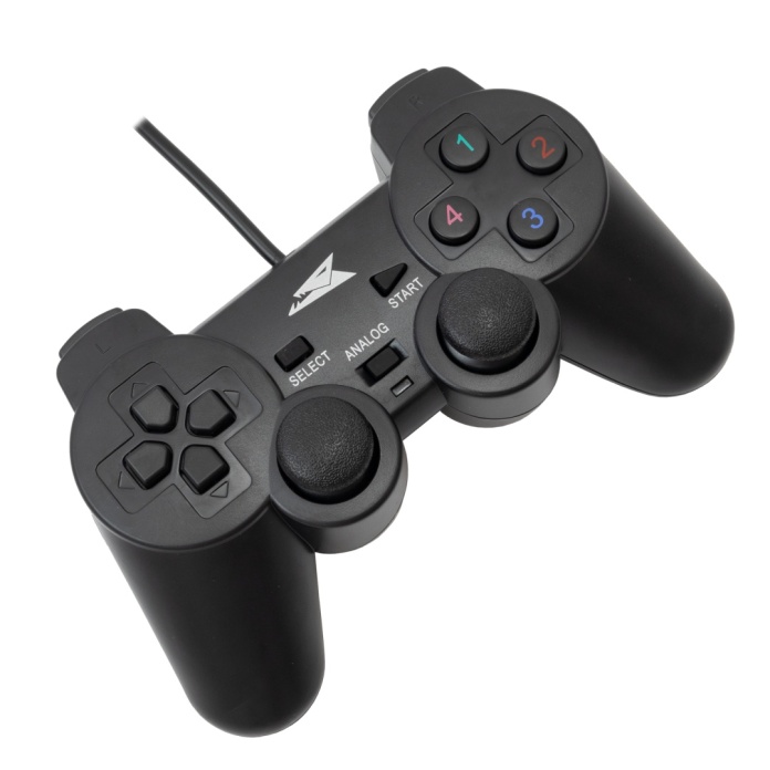 gamepad gamingowy z 12 przyciskami i analogowymi drążkami